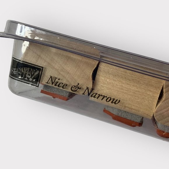 Stampin' Up NICE & NARROW Mounted Wood Stamp Set RETIRED - Picture 3 of 3